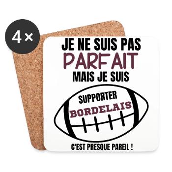 Supporter Bordeaux Parfait Rugby - Dessous de verre (lot de 4) - blanc - Devant