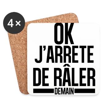 ok j''arrête de râler - Dessous de verre (lot de 4) - blanc - Devant