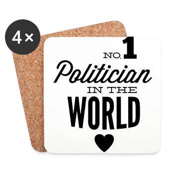 Meilleur homme politique dans le monde - Dessous de verre (lot de 4) - blanc - Devant