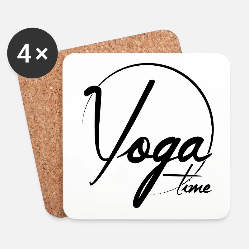 Yoga Time - Untersetzer (4er-Set) - Weiß