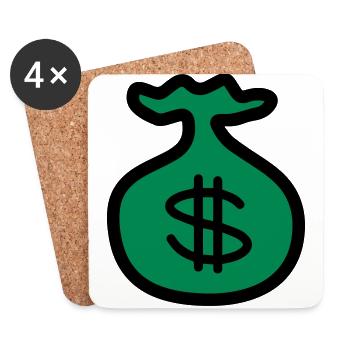 Dollar Money Bank - Coasters (set of 4) - white - Front