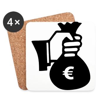 Dollar Money Bank - Coasters (set of 4) - white - Front