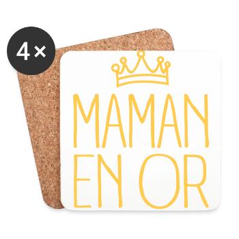 Maman En Or - Dessous de verre (lot de 4) - blanc - Devant