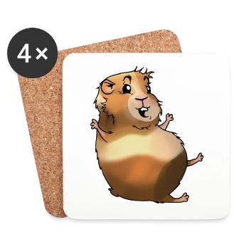 Bunny rabbit carrot Rodent Hare Rodent Hamster - Coasters (set of 4) - white - Front