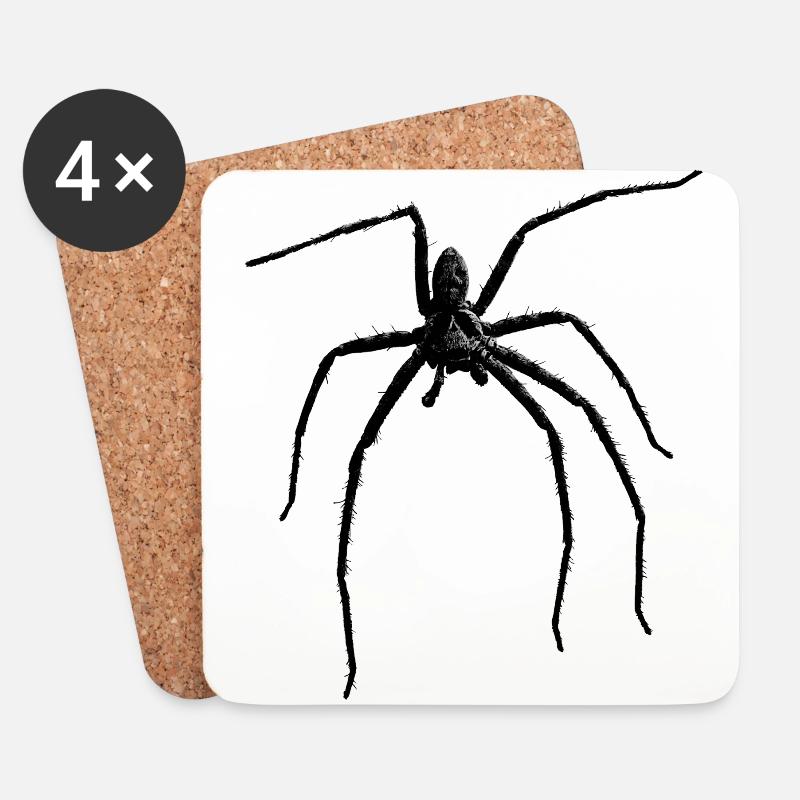 Spinne / schwarze Witwe + Skull bei Spinnenphobie - Untersetzer (4er-Set) - Weiß
