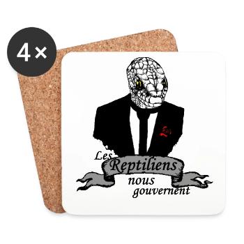 Reptilien - Dessous de verre (lot de 4) - blanc - Devant
