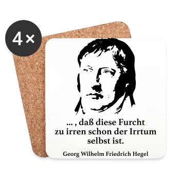 Hegel: ... , daß diese Furcht zu irren schon der - Untersetzer (4er-Set) - Weiß - Vorne