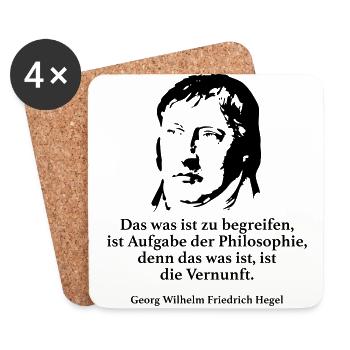 Hegel: Das was ist zu begreifen, ist Aufgabe der - Untersetzer (4er-Set) - Weiß - Vorne