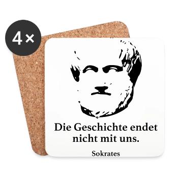 Sokrates: Die Geschichte endet nicht mit uns. - Untersetzer (4er-Set) - Weiß - Vorne