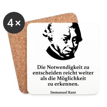 Kant: Die Notwendigkeit zu entscheiden reicht wei - Untersetzer (4er-Set) - Weiß - Vorne