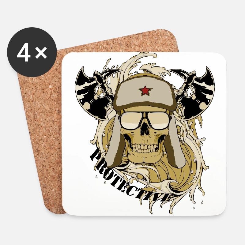 protective skull - Untersetzer (4er-Set) - Weiß