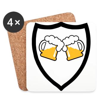 Bier Emblem 3c - Untersetzer (4er-Set) - Weiß - Vorne