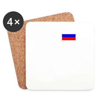 Russie battement de coeur EKG - Dessous de verre (lot de 4) - blanc - Devant