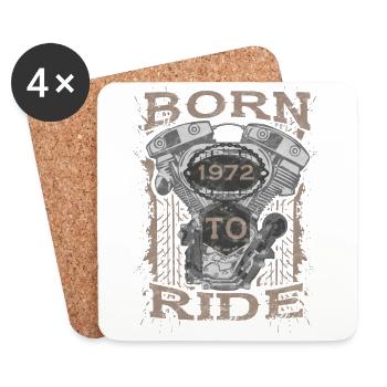 Born to Motorcycle Ride en 1972 - Dessous de verre (lot de 4) - blanc - Devant