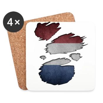 i love netherlands netherlands holland roots he - Coasters (set of 4) - white - Front