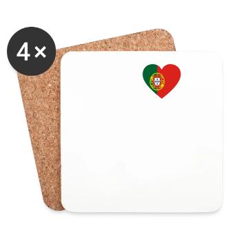 I LOVE ekg heartbeat PORTUGAL portugese - Untersetzer (4er-Set) - Weiß - Vorne