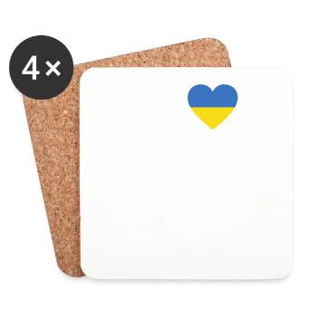 I LOVE ekg heartbeat UKRAINE - Dessous de verre (lot de 4) - blanc - Devant