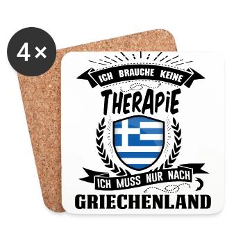 I do not need therapy Greece - Coasters (set of 4) - white - Front