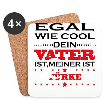 Egal wie cool vater geschenk Tuerkei - Untersetzer (4er-Set) - Weiß - Vorne