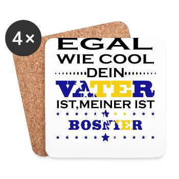Egal wie cool vater geschenk Bosnien Herzegowina - Untersetzer (4er-Set) - Weiß - Vorne