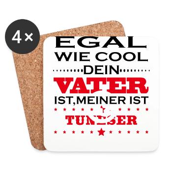 Egal wie cool vater geschenk Tunesien - Untersetzer (4er-Set) - Weiß - Vorne