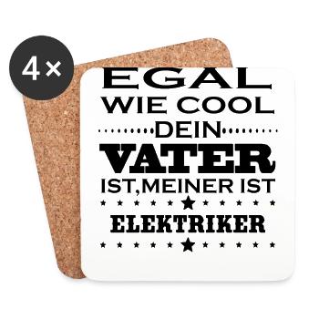 Egal wie cool vater ist ELEKTRIKER - Untersetzer (4er-Set) - Weiß - Vorne