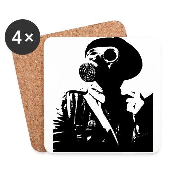 gas mask - Coasters (set of 4) - white - Front