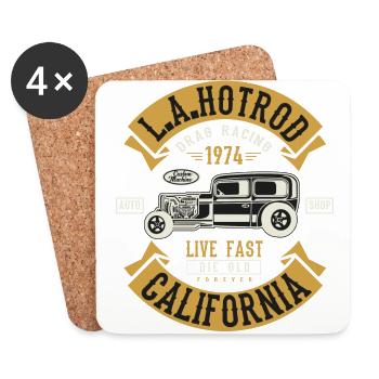 LA Hotrod - Untersetzer (4er-Set) - Weiß - Vorne