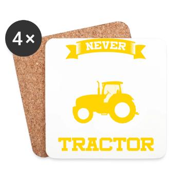 Tractor T-Shirt Geschenk Idee Weihnachten Lustig - Untersetzer (4er-Set) - Weiß - Vorne
