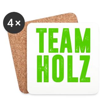 TEAM HOLZ / KETTENSÄGE / WALD / GESCHENK - Untersetzer (4er-Set) - Weiß - Vorne