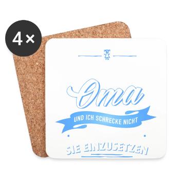 Finger weg! verrückte Oma Verwandte Familie Kinder - Untersetzer (4er-Set) - Weiß - Vorne
