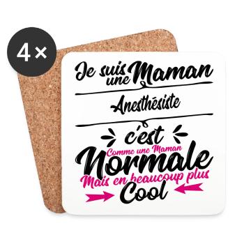 Maman Anesthésiste cadeau - Dessous de verre (lot de 4) - blanc - Devant