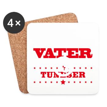 Egal wie cool vater geschenk ist Tunesien - Untersetzer (4er-Set) - Weiß - Vorne