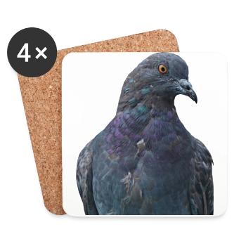 dove taube birds voegel poultry gefluegel - Untersetzer (4er-Set) - Weiß - Vorne