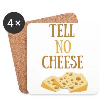 Tell no cheese - Erzähl keinen Käse - Untersetzer (4er-Set) - Weiß - Vorne