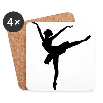 ballerine - Dessous de verre (lot de 4) - blanc - Devant