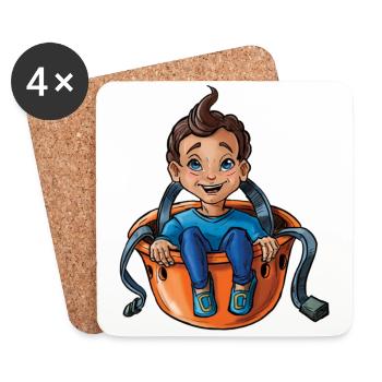 Little baby climber 10 - Coasters (set of 4) - white - Front