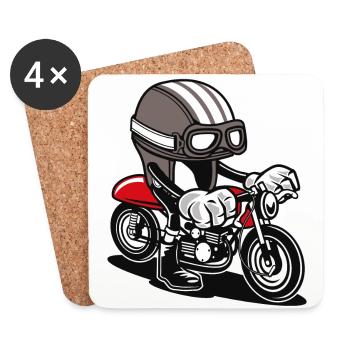 COMIC CAFERACER - Cartoon Cartoon Shirt Motif - Coasters (set of 4) - white - Front