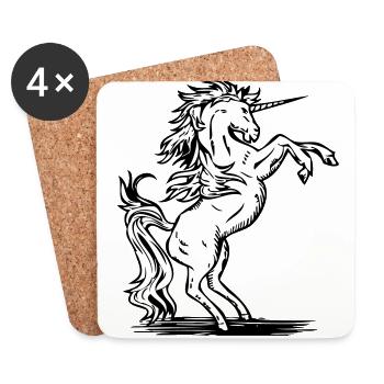 Licorne - licorne - Dessous de verre (lot de 4) - blanc - Devant