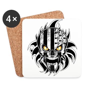 Breizh Skull - Dessous de verre (lot de 4) - blanc - Devant