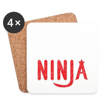 Accounting Ninja - Buchhaltung Finanzen Bilanz - Untersetzer (4er-Set) - Weiß - Vorne