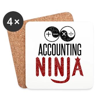 Accounting Ninja - Buchhaltung Finanzen Bilanz - Untersetzer (4er-Set) - Weiß - Vorne