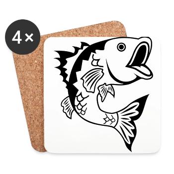 fish - Coasters (set of 4) - white - Front