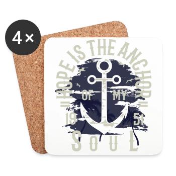 Hope Is The Anchor of my Life Hoffnung Anker Zitat - Untersetzer (4er-Set) - Weiß - Vorne