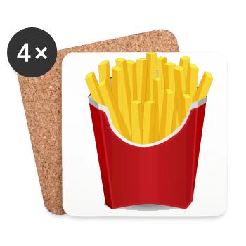 French fries gift idea - Coasters (set of 4) - white - Front