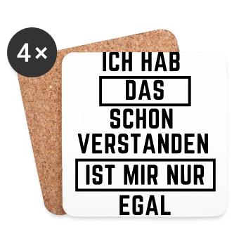 ich habdas schon verstanden - Untersetzer (4er-Set) - Weiß - Vorne