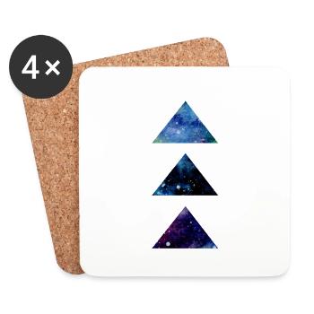 SPACE TRIANGLE - Untersetzer (4er-Set) - Weiß - Vorne