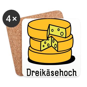 Dreikäsehoch – Die Wortspiel-Geschenkidee! - Untersetzer (4er-Set) - Weiß - Vorne