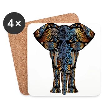 Elefant - Untersetzer (4er-Set) - Weiß - Vorne