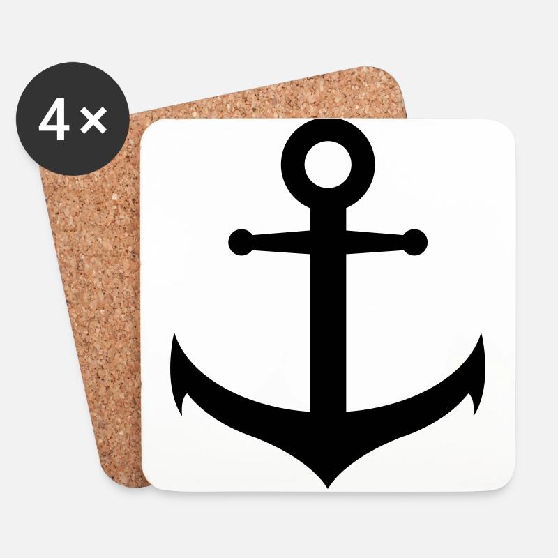 anchor - Coasters (set of 4) - white